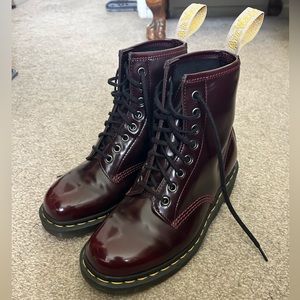 Vegan 1460 Lace up Dr marten’s Cherry red Size 8 (ladies)